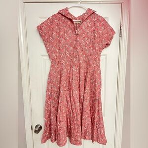 Elegant Pink Floral Women's Casual Dress